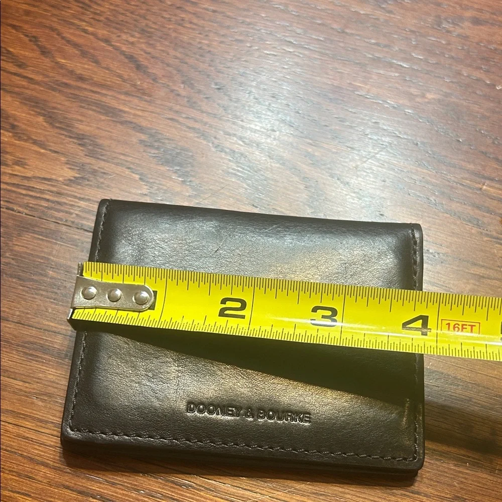 Dooney & Bourke Black Leather Card & Key Holder Minimalist